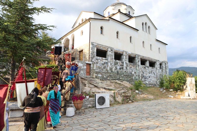 Υποδοχή της Εικόνας του Αγίου Γεωργίου Περιστερεώτα στην πανηγυρίζουσα Ιερά Μονή Μεταμορφώσεως του Σωτήρος Πρασινάδας Δράμας